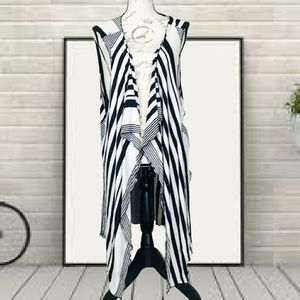 Striped waterfall cardigan